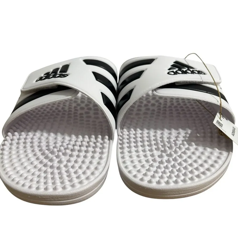 Adidas Adissage Slides Men’s Sz 18 White Sandals Athletic NEW